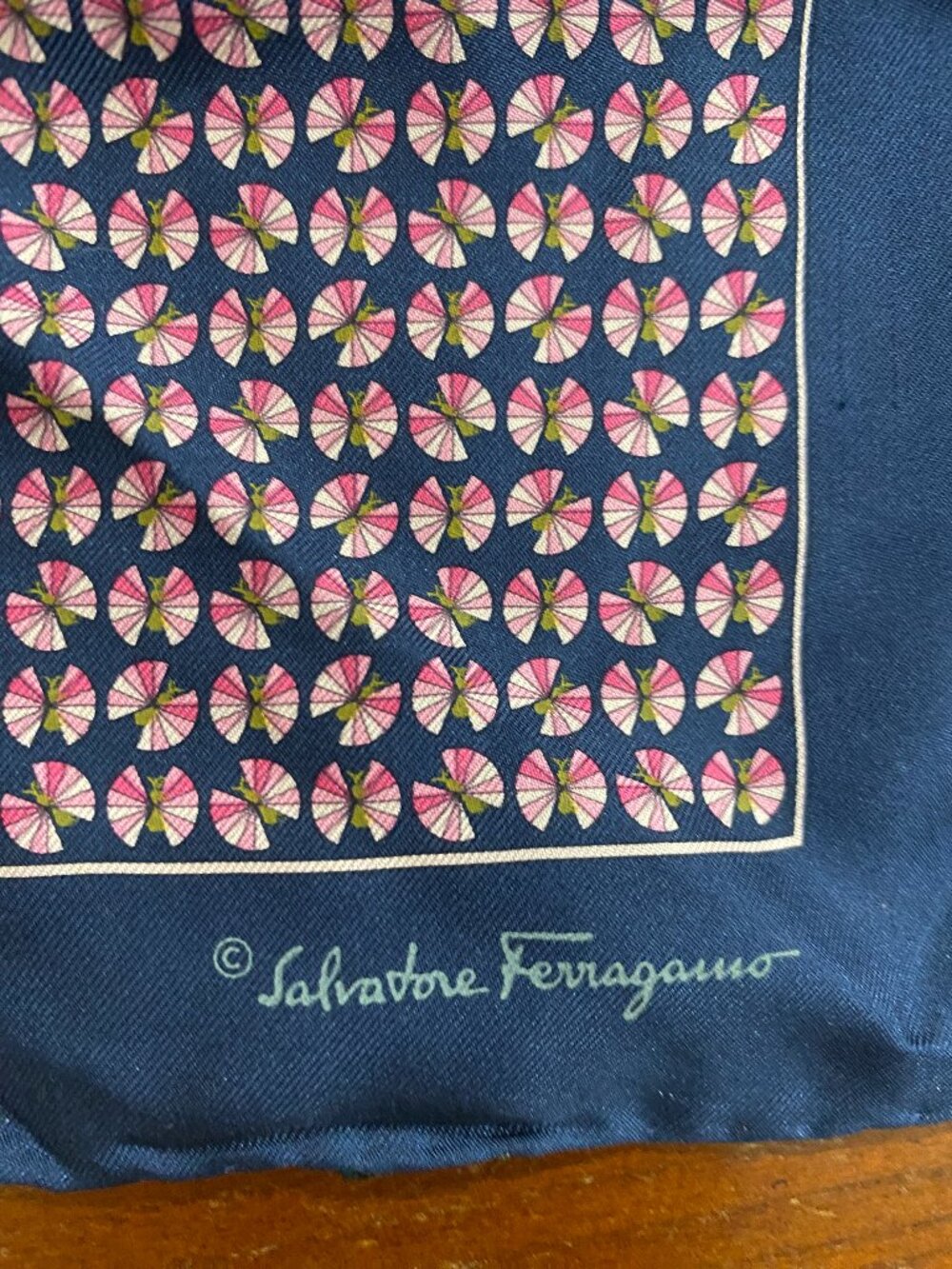 Salvatore Ferragamo 100% Silk - Pocket Square – – 16” x 16”